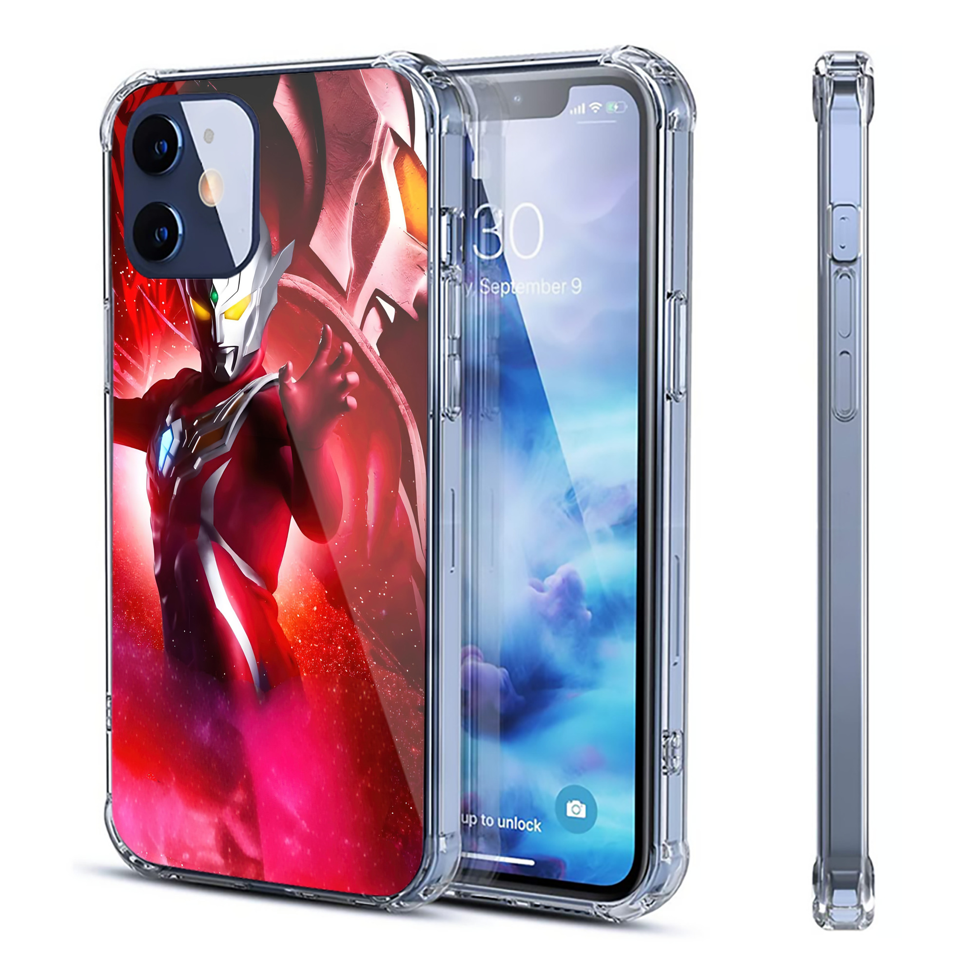 （画像用） ウルトラマン Ultraman 【iPhone 12シリーズ対応】透明スマホケース（クリアソフトケース）